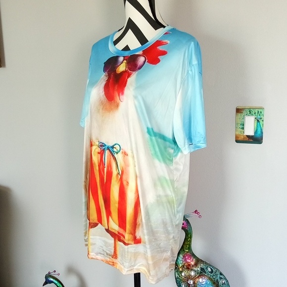 New XL Beach Chicken Shirt - Picture 2 of 5